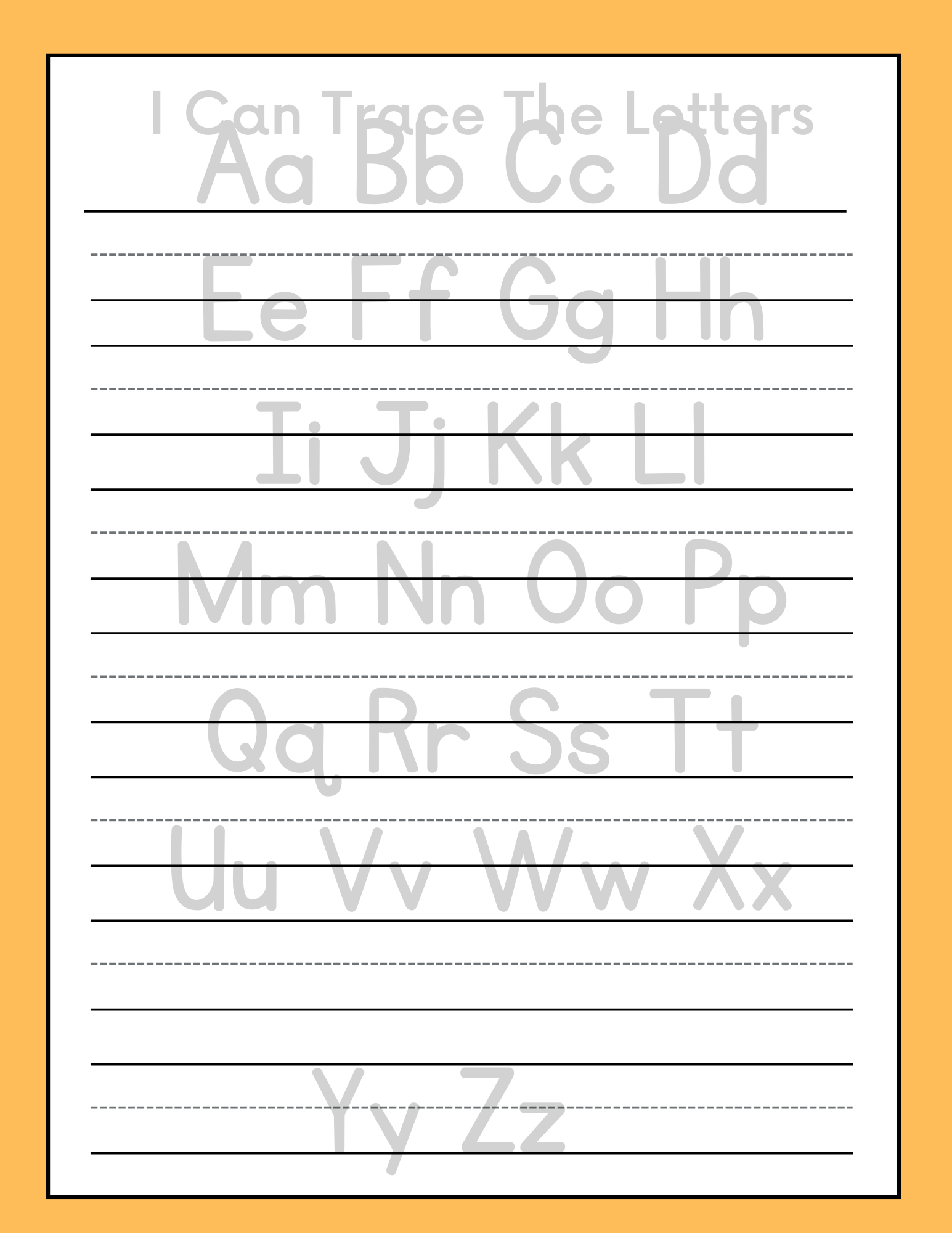 Tracing worksheet